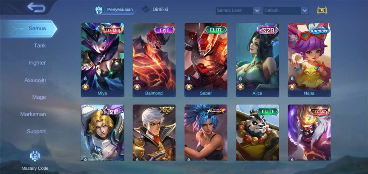 Penjualan akun permainan Mobile Legends